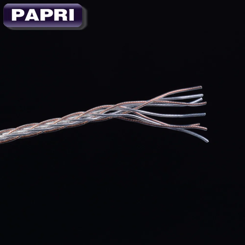 PAPRI DIY кабель наушников HiFi наушники 3.28ft/1M плетеный PTFE OCC Медь серебряной проволоки