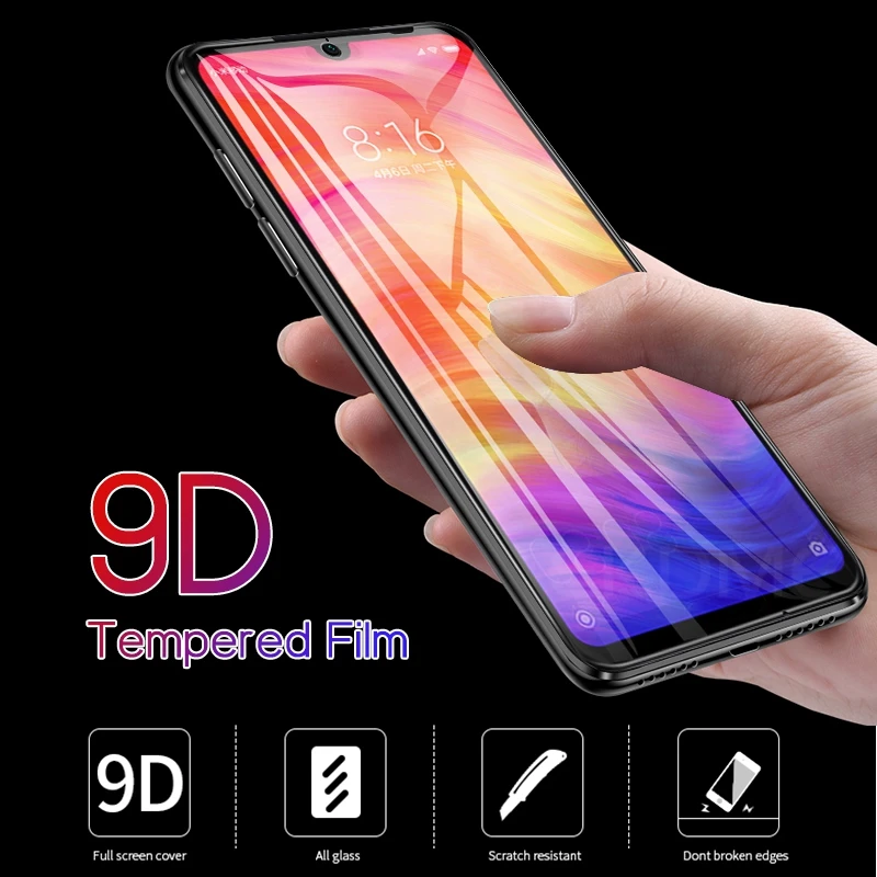 9D Защитная пленка для Xiaomi Mi8 полное покрытие экрана Mi 8 Lite Полное черная