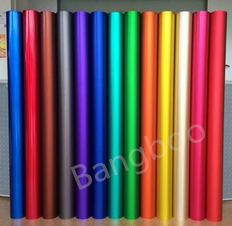 

5x59FT High Quality Hot Sale Silver Satin Chrome Ice Vinyl PVC Matte Car Wrap Film