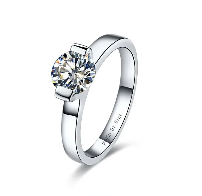 

1Ct Beauty Diamond Ring for Her 925 Sterling Silver Finger Rings Non-allergenic Women Jewerly