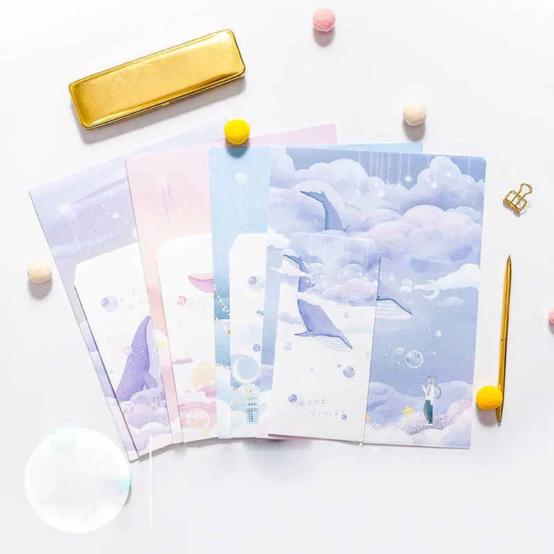 9Pcs/Set Cute Chinese Style For Card Scrapbooking Gift 3 Envelops+6 Writting Paper Envelope Making Colored Greeting Cards Gifts |