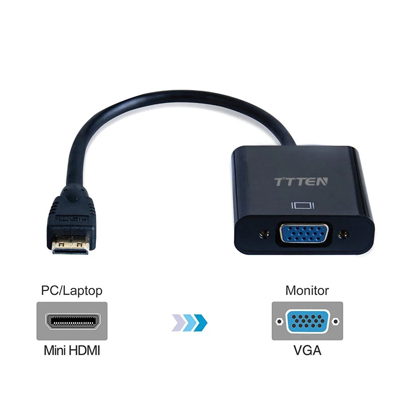 Ttten Mini HDMI VGA Мужской адаптер Женский 1080 P конвертер для Xbox 360 PS3 PS4 ТВ портативных ПК