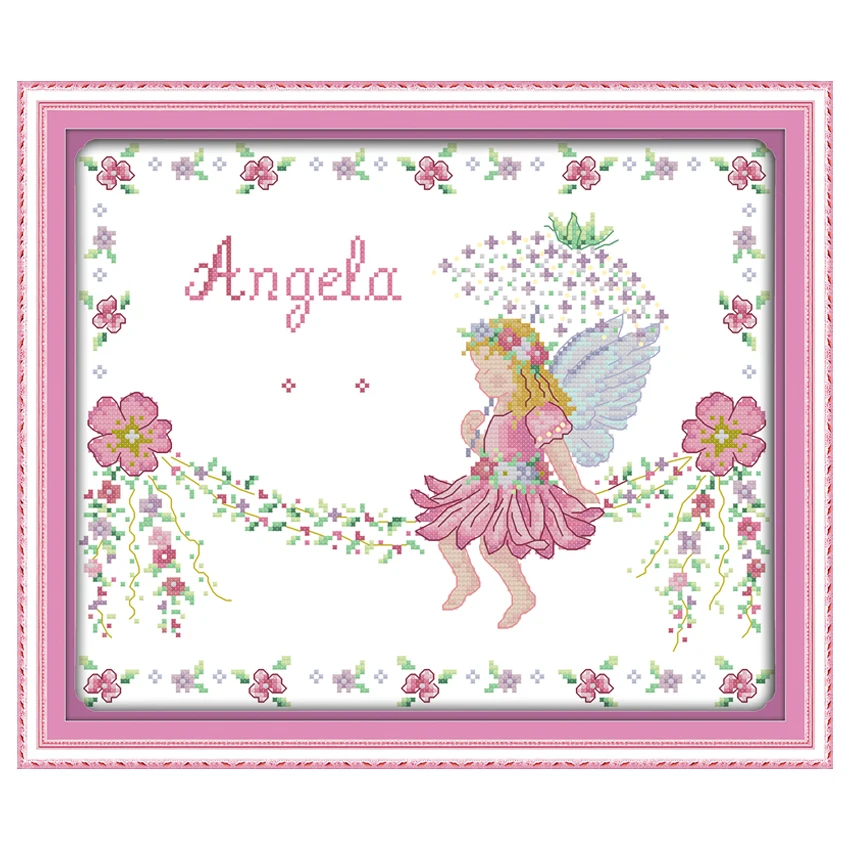 

Little Angel cartoon painting Counted Cross Stitch 11 14CT Cross Stitch Sets Wholesale Cross-stitch Kits Embroidery Needlework