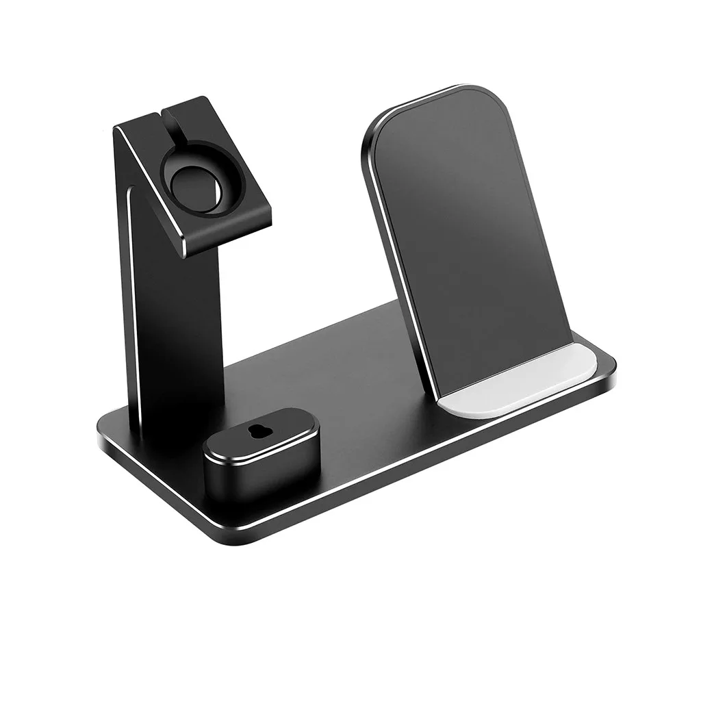 Беспроводная зарядная подставка Qi 3 в 1 для iPhone док станция Apple Watch Airpods 8 / Plus X/Xs /XS