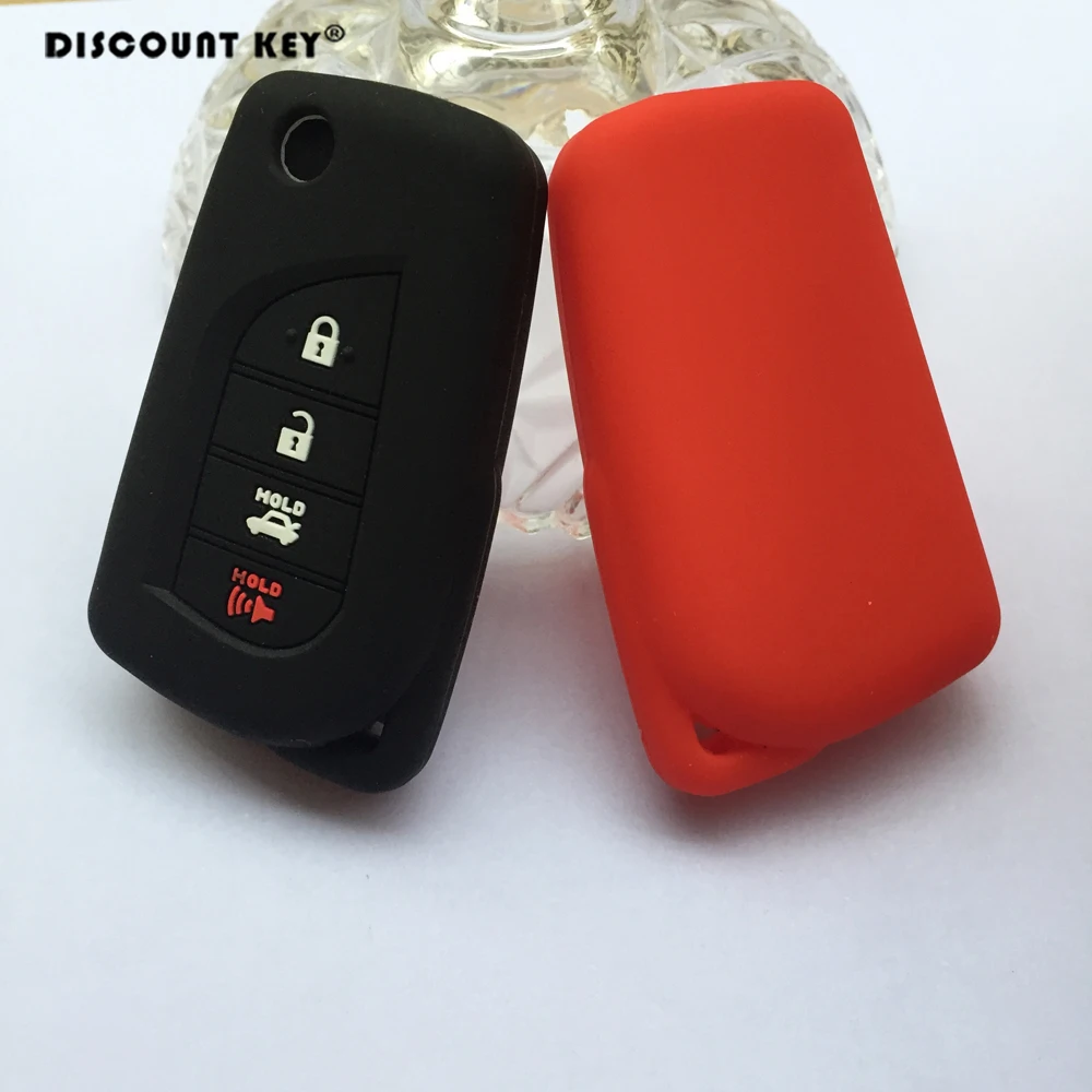 Силиконовый для ключа автомобиля чехол Toyota Camry Highlander Corolla Key Cover 2017 2018 4 кнопки