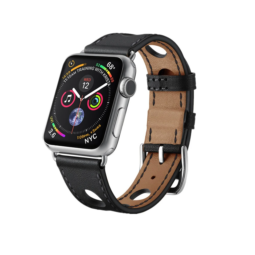 Leather strap For Apple Watch band 4 42mm 38mm 44mm 40mm iwatch series 3 2 1Stainless steel buckle wrist watchband bracelet belt | Наручные