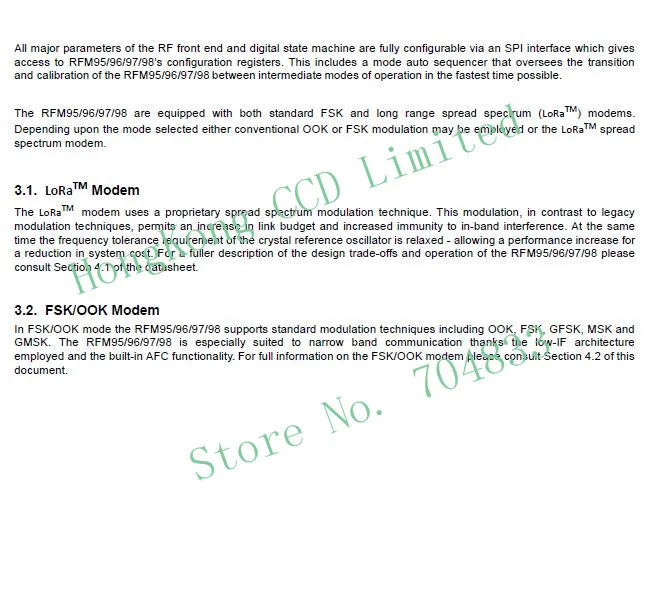 2 шт./лот RFM95 20dBm 100 мВт 868 МГц 915 МГц DSSS беспроводной модуль приемопередатчика
