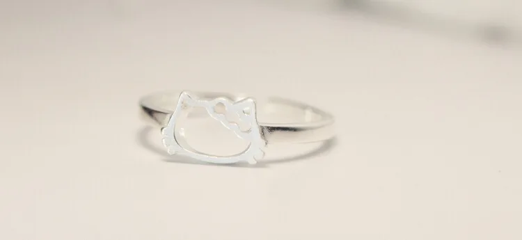 Новые поступления 925 пробы серебро Kitty кольца в виде кошки для Для женщин
