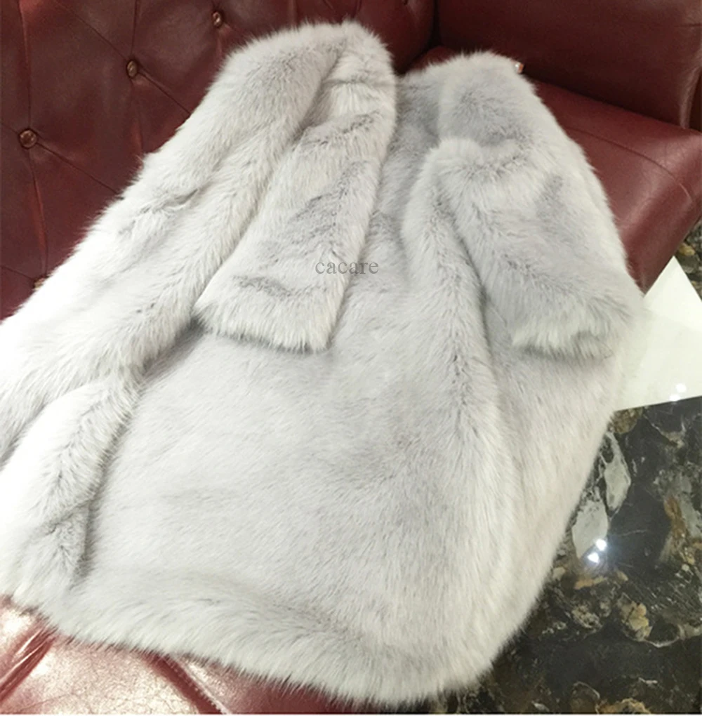 CACARE Faux Fur Coat CHEAPEST Fluffy Long Fur Coats Fake Fur Jacket Teddy 3 Colors F0126 Covered Buttons