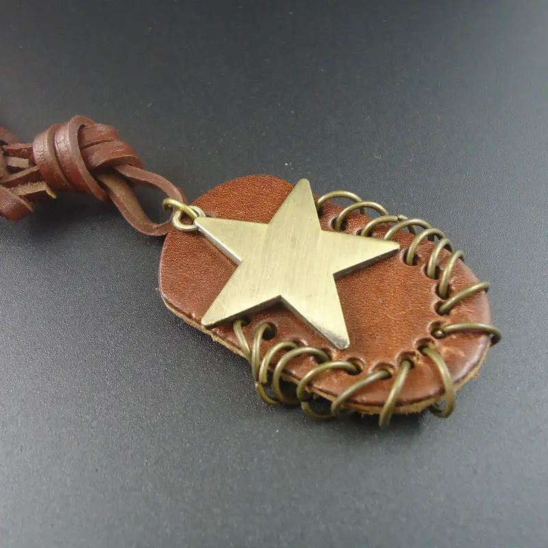 Новый трендовый модный длинный воротник ручной работы из натуральной кожи