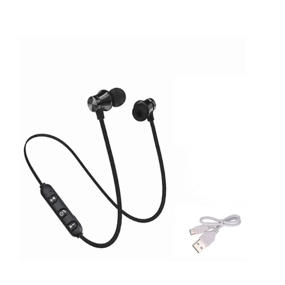 Черный Bluetooth наушники спортивные беспроводные наушники супер бас гарнитура Handsfree Наушники с микрофоном для huawei Xiaomi samsung Earpods - Цвет: Черный