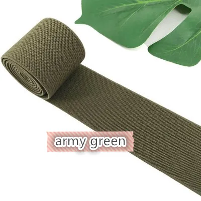army green 5 см двухсторонняя утолщенная прочная юбка для брюк пояс цветная эластичная лента саржевая эластичная лента латексная эластичная лента резиновая лента - Цвет: army green