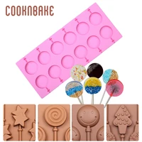 cooknbake silicone candy lollipop mold chocolate sugar mould for lollipops cake decoration form round biscuit pastry baking tool