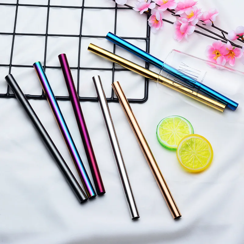 

Stainless Steel Straws 12mm Wide Diameter Reusable Drinking Straw Beer Fruit Juice Drink Dining Bar Kitchen Tool W9275