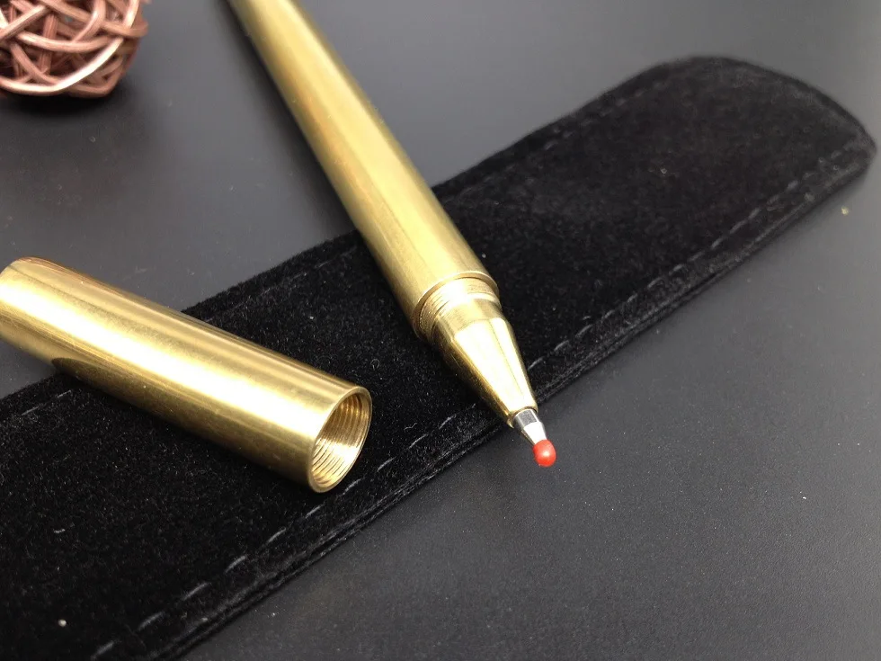 1 шт. Ретро латунная золотая ручка металлическая медная тактическая подарок