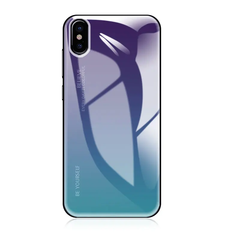Градиентный чехол из закаленного стекла для iPhone 6S 7 8 Plus iphone X XS XR чехлы телефонов