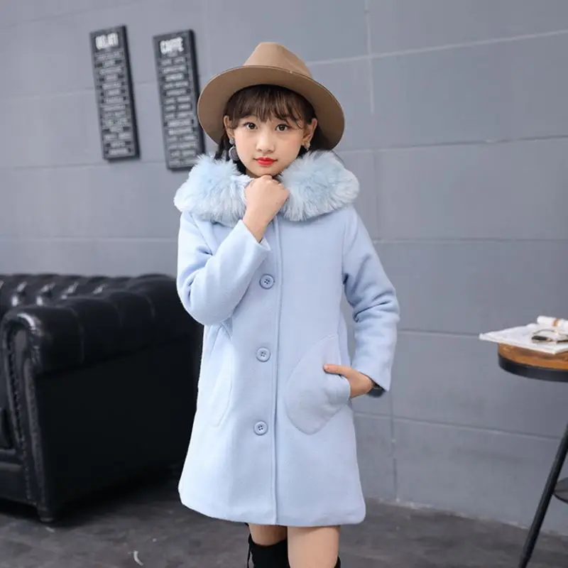 Новая мода осень зима пальто для девочек 2017 Хан издание детская куртка с