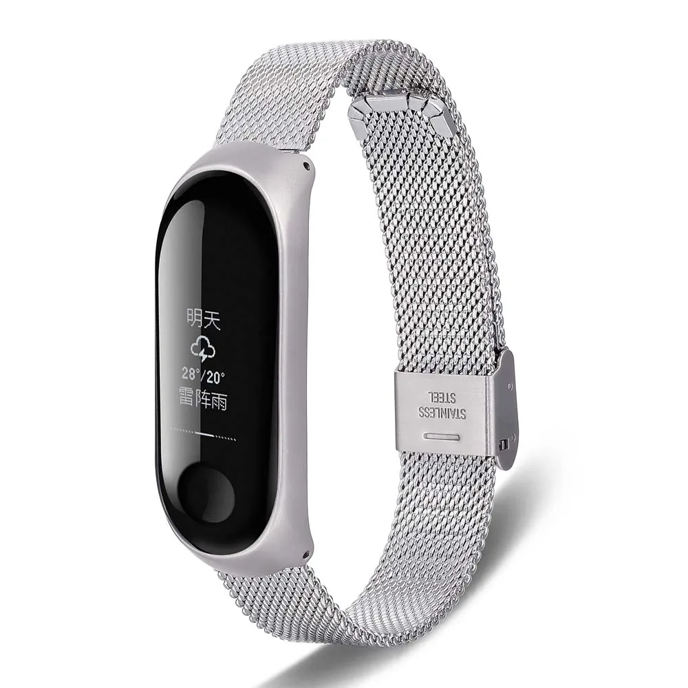 Браслет Для Xiaomi Band 3 ремешок из нержавеющей стали Сменные аксессуары наручный