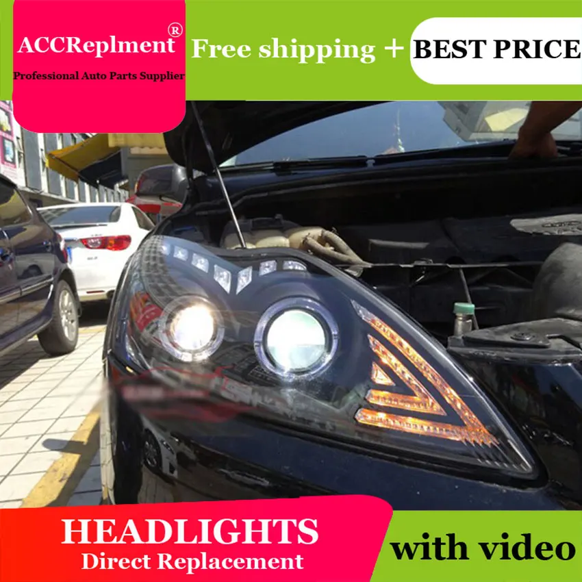 Авто. PRO для ford focus фары 2009 2014 бифокальные линзы led бар ангельские глазки DRL xenon H7 Для