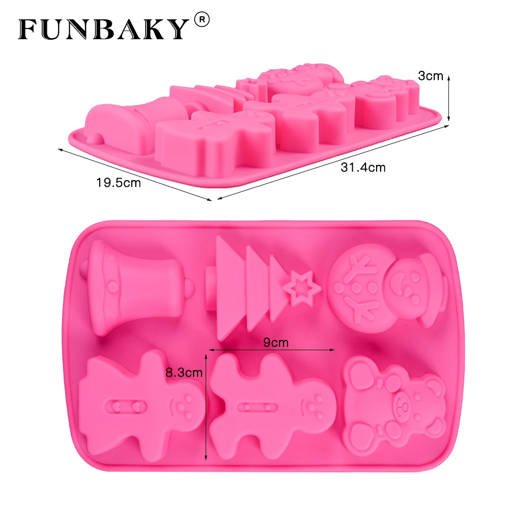 FUNBAKY 6 Полость снеговик Силиконовая Форма 3D формы для торта украшение выпечки