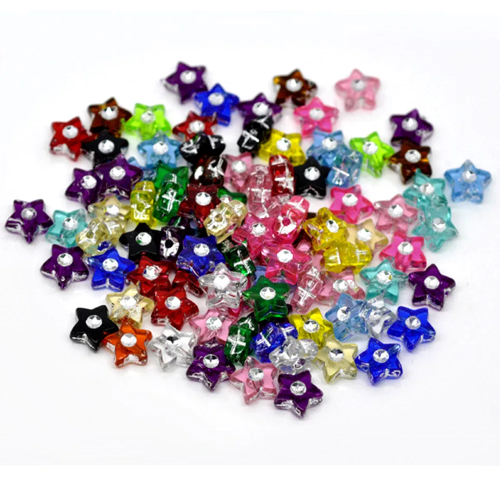 DoreenBeads акриловые Серебристые Accent Beads звезда пентаграммы в случайном порядке DIY