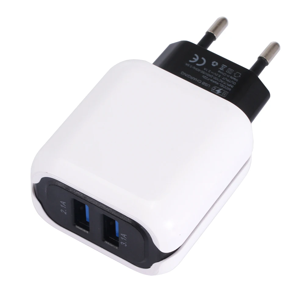 LEORY быстрое зарядное устройство двойной USB телефон зарядное устройство 2.1A 3.1A Быстрая зарядка США ЕС вилка Мобильный дорожный настенный адаптер для iPhone для samsung
