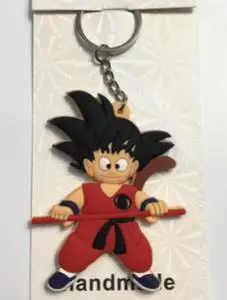 Аниме Dragon Ball Z ПВХ брелок Коллекционная Фигурка Вегета Сон Гоку мягкая резиновая бирка для багажа посадочный талон сумка бирки на чемоданы Висячие - Цвет: Коричневый