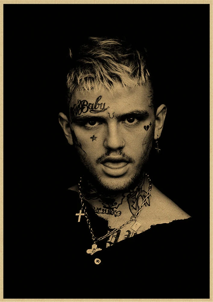 Рэпер Lil Peep плакат крафт-бумага наклейки на стену ВИНТАЖНЫЙ ПЛАКАТ качество для гостиной домашний декор