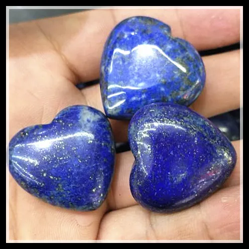 

1PC nature lapis luzli stone beads wholesale gem stone heart shape NO HOLE 30mm factory stone beads directly selling top fashio