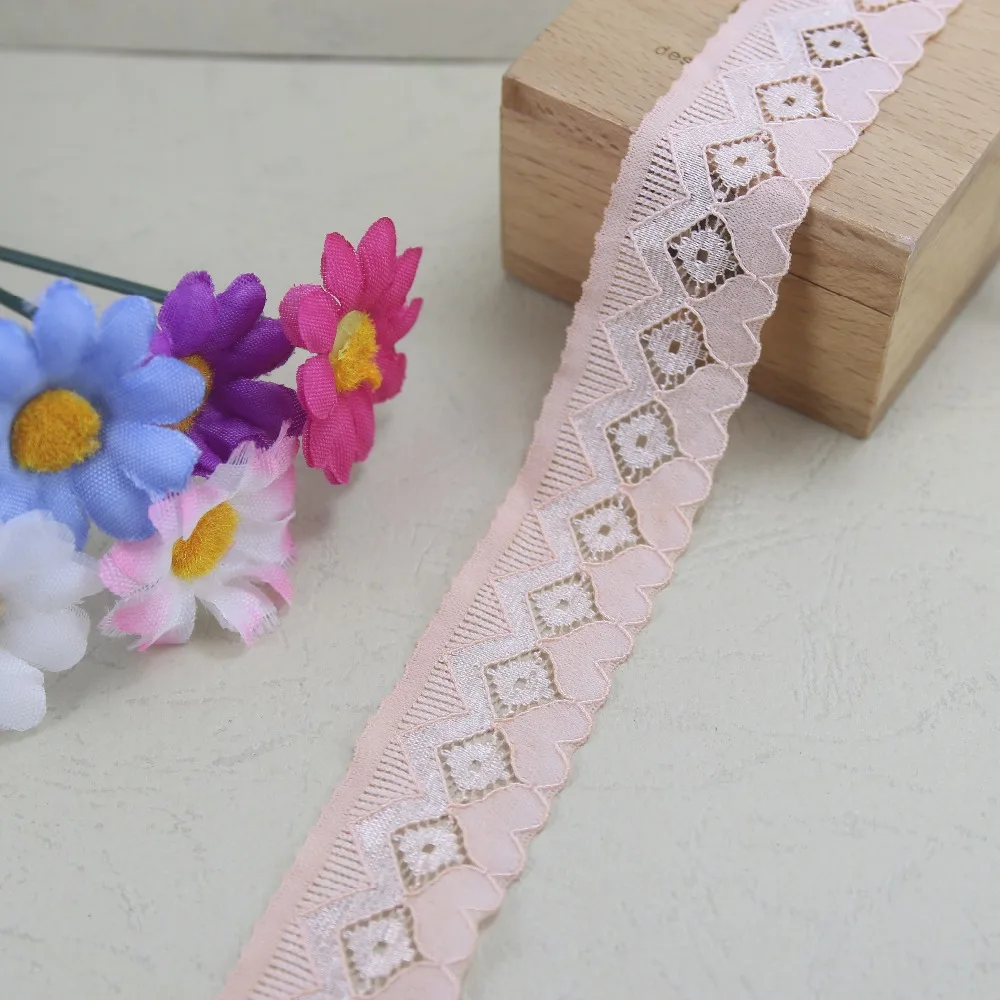 Эластичная растягивающаяся кружевная отделка 5 ярдов/Лот мясо оранжевое сердце