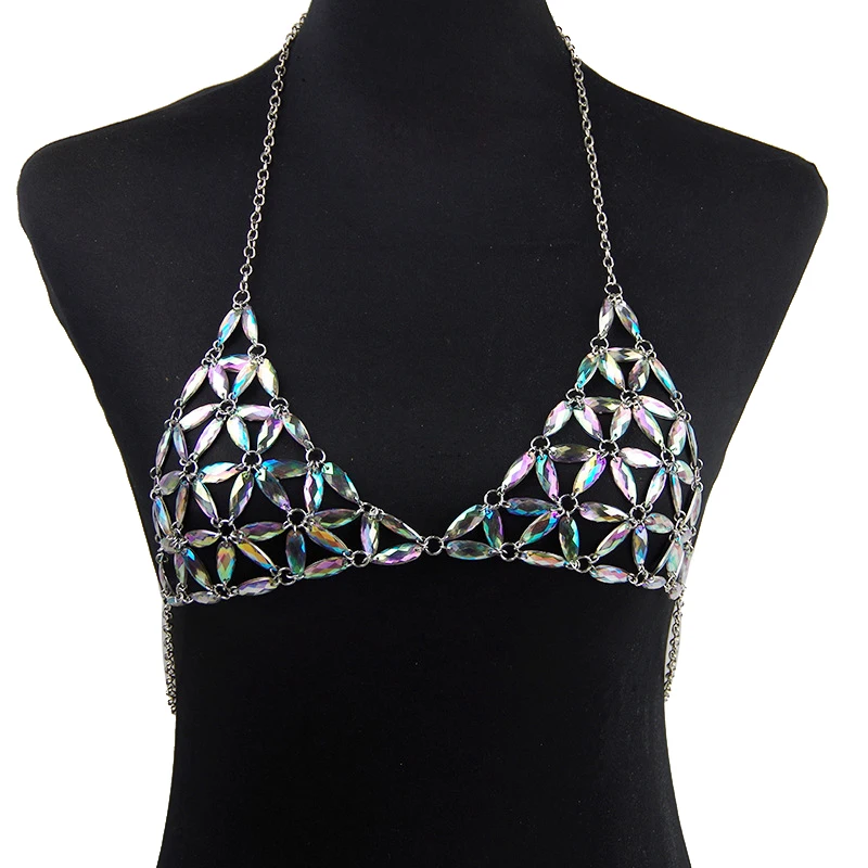 Модный многослойный сексуальный бюстгальтер ожерелье на цепочке Эффектное