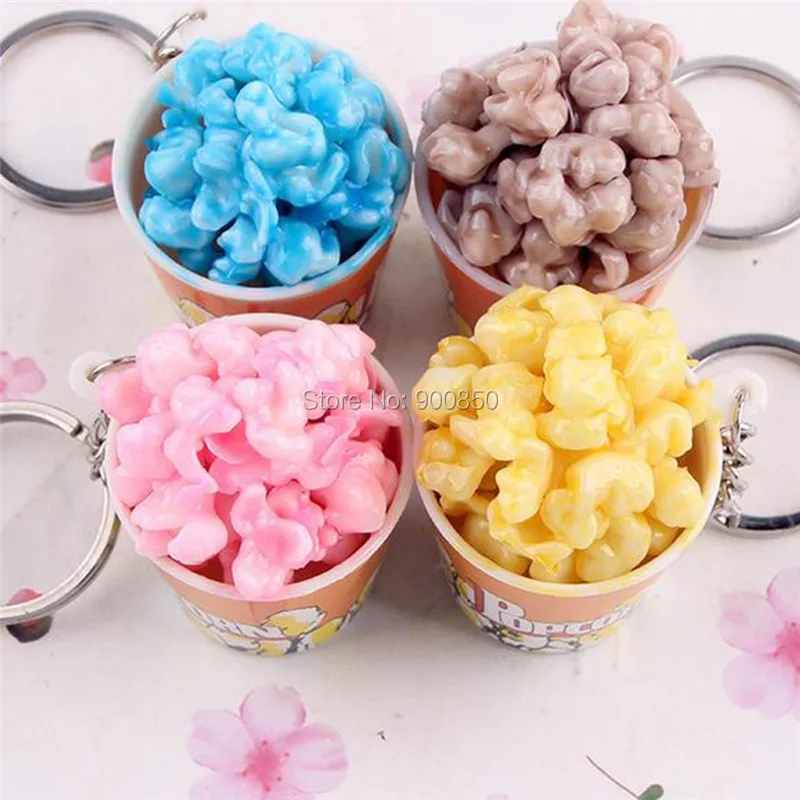 1 шт. брелок из сплава с имитацией пищи попкорна модельный мультяшный