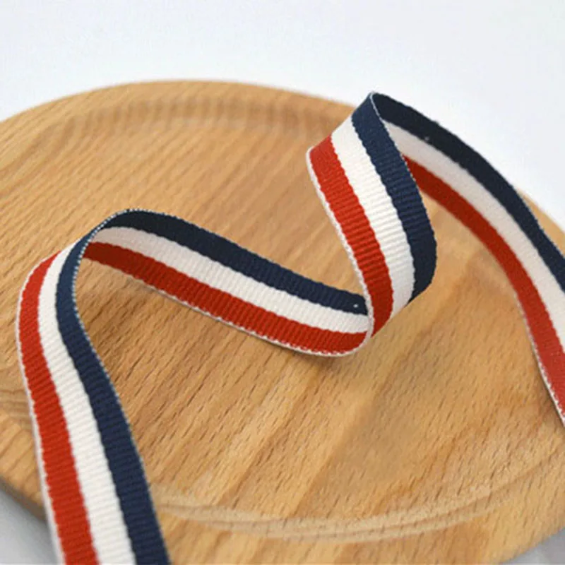 Красная белая синяя градиентная Трехцветная лента из полиэстера тесьма сделай