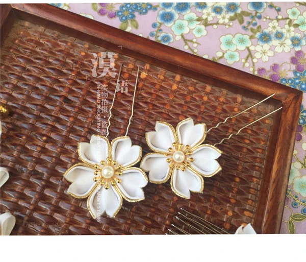 Китайский античный стиль заколка для волос Сакура кимоно цветы аксессуары