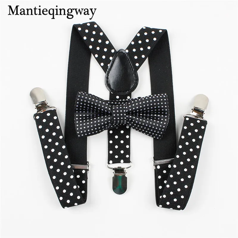 Mantieqingway/комплект для мальчиков и девочек на подтяжках с бантиком; детский Свадебный комплект с бантиком на подтяжках; детские галстуки-бабочки в горошек; пояс на подтяжках