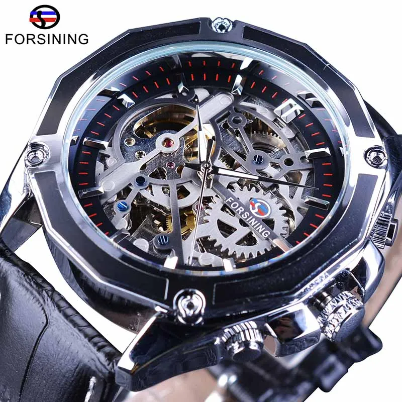 GMT1031-6Small Forsining Королевский Золотой Скелет дисплей синие руки коричневый Натуральная кожа ремень мужские механические наручные часы мужские - Цвет: GMT1031-6Small