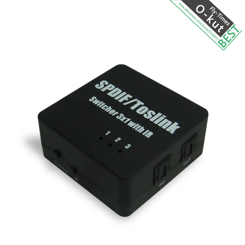Okut мини оптический цифровой аудио сплиттер адаптер SPDIF TOSLINK 1 в 3 из Поддержка 5.1 DTS