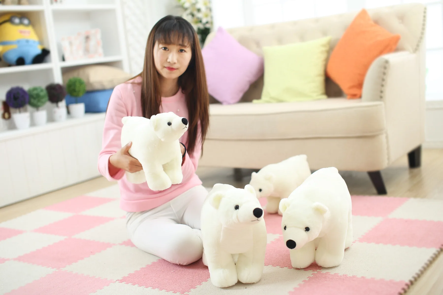 7.8 дюймов плюшевые Polar Bear сладкий милые мягкие детские дети Игрушечные лошадки для Обувь для девочек на день рождения Рождественский подарок милые девушки 20 см кукла Игрушки для маленьких детей