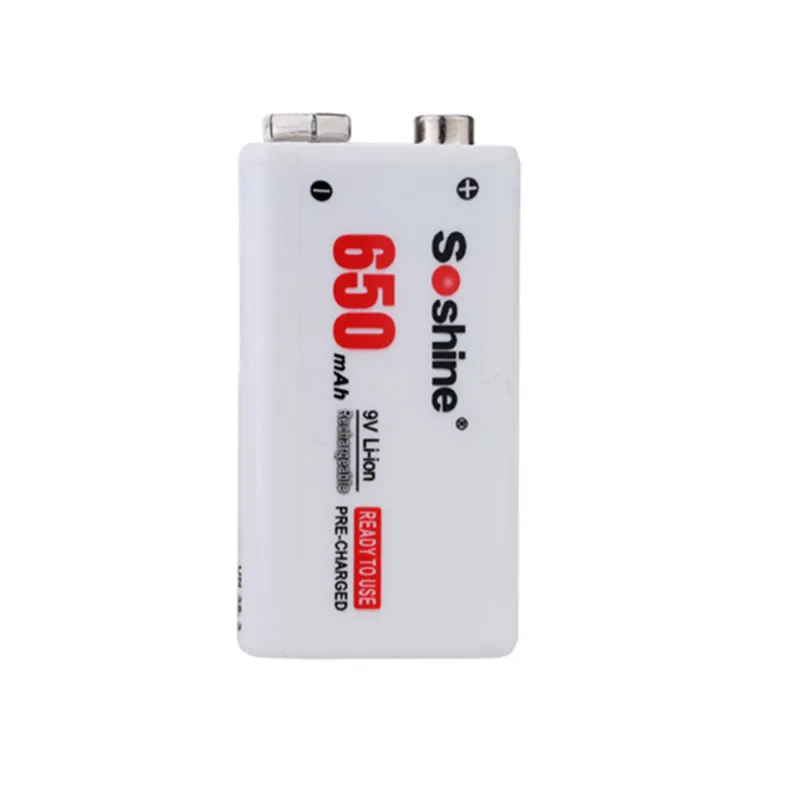 1 шт. перезаряжаемые литий ионные батарейки 650 мАч 9 в|li-ion battery|rechargeable battery9v rechargeable