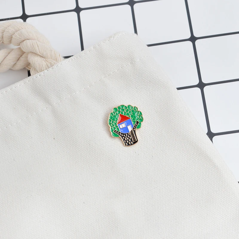 

Tree House Enamel Pins Cartoon Childhood Brooches Pins Button Pin Coat Hat Pin Badge Jewelry Birthday Gift for Kids