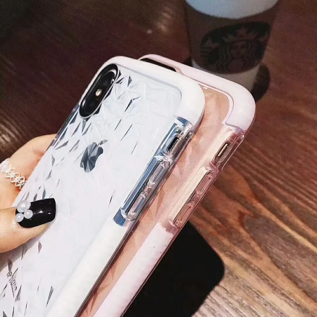 Для IPhone X XS MAX XR 3D два Цвета Алмазный чехол для телефона 7 8 6 6s плюс S8 S9 светлые