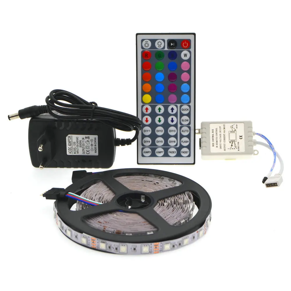 Светодиодные ленты свет 5050 RGB 5 м светодио дный 300 Гибкие светодиодные комплект + 44
