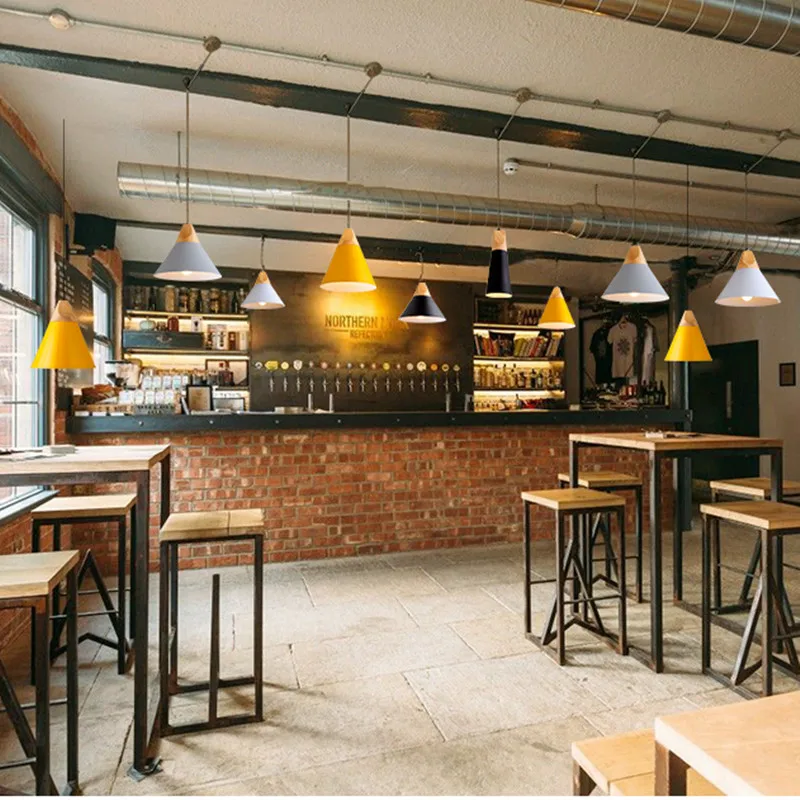 Современные деревянные подвесные светильники промышленные алюминиевые мини