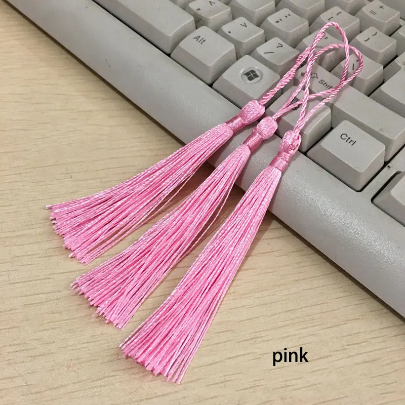 pink 100 шт./лот, 8 см., вертикальная кисточка, шелковая бахрома, шитье, Банг, декоративная кисточка, брелок, кисточки для штор, украшение дома - Цвет: pink