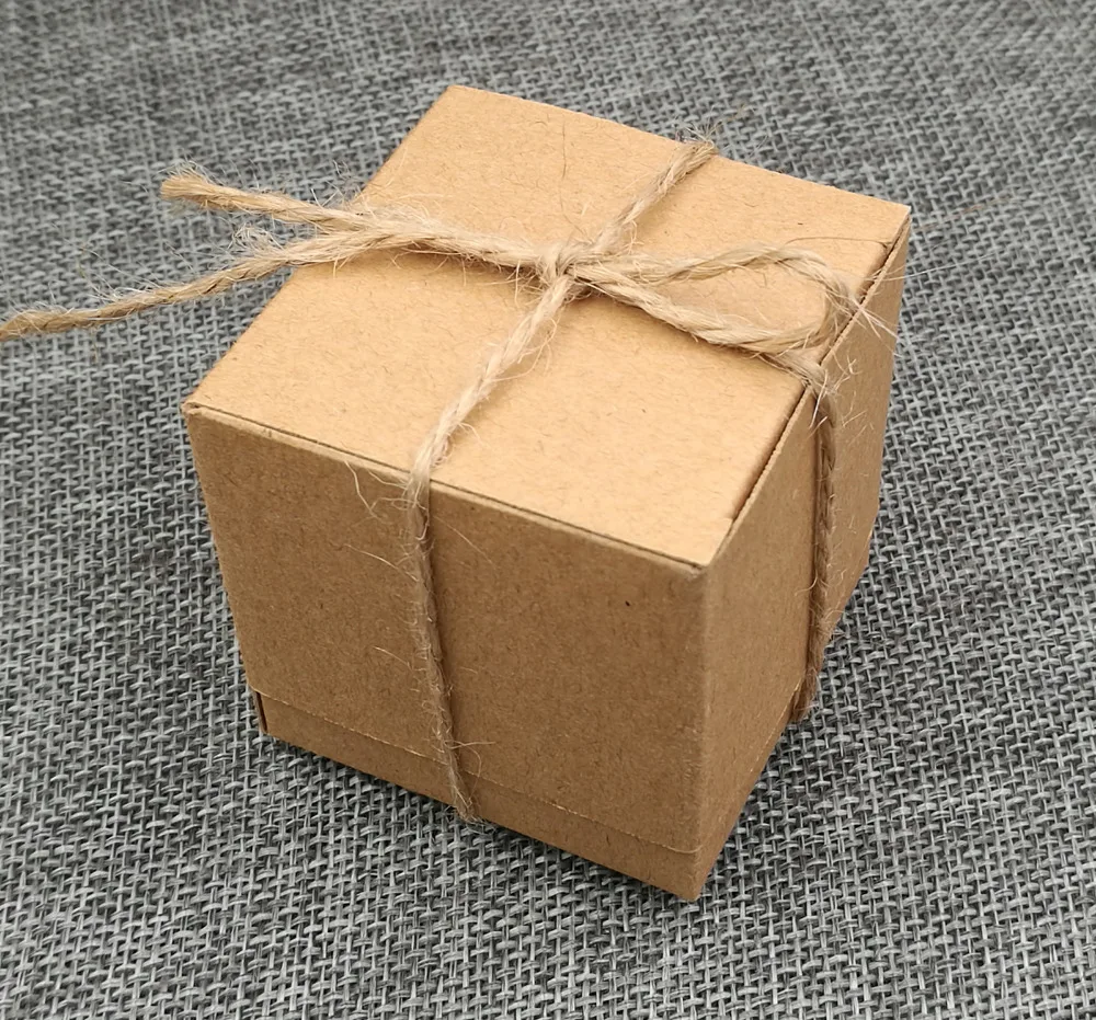 50 шт. коробка для конфет Свадебная из крафтовой бумаги в стиле рустик|bark| |