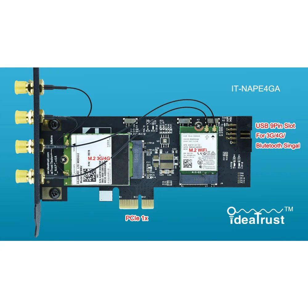 IT-NAPE4GA 3g/4G и WiFi карта Adpater NGFF M2 M.2 ключ B и ключ A к PCIe PCI-E 1x 1X Adpater PCI-E для рабочего стола