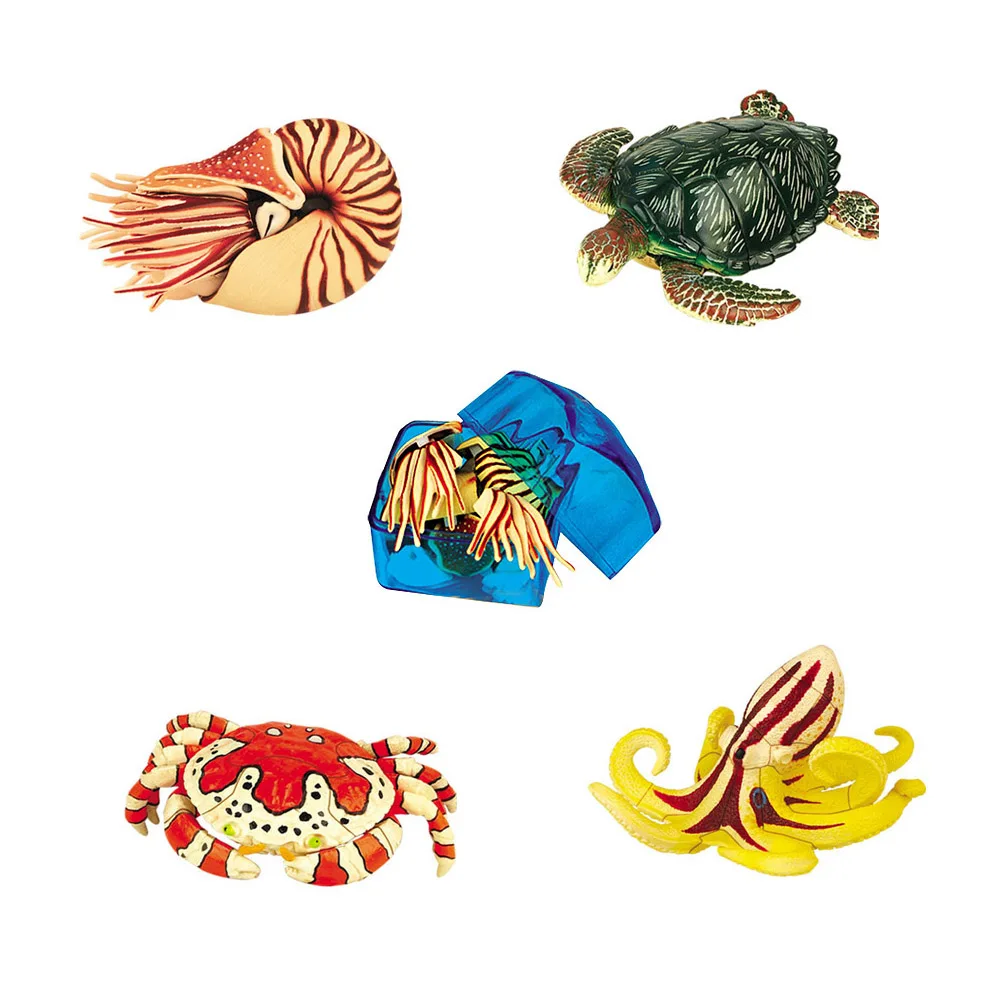 

Assorted 4pcs/set of ukenn first generation 3D sea creatures puzzles DIY models kids educational toy 5566