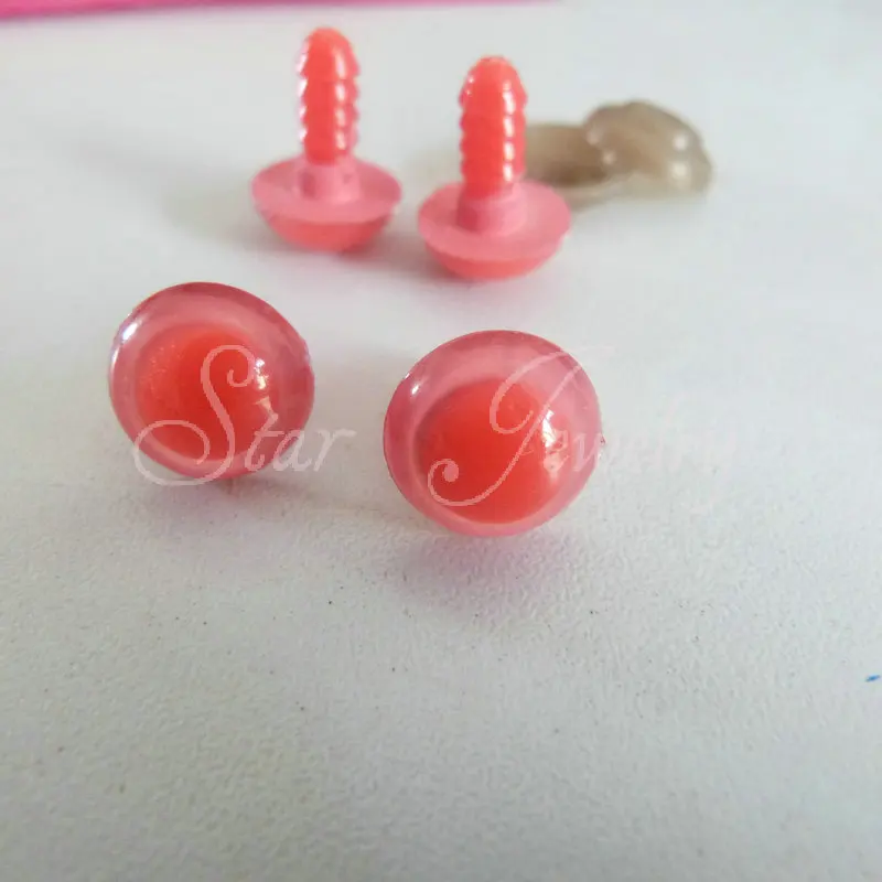 

new arrvial items 12mm red pink round toy safety eyes with soft washer/300pcs