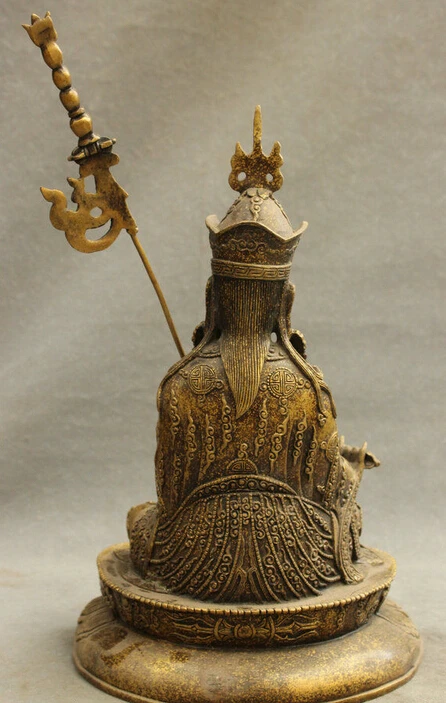 12 &quotТибетский Бронзовый буддистский Vajra Lotus Padmasambhava Guru Rinpoche статуя Будды|statues