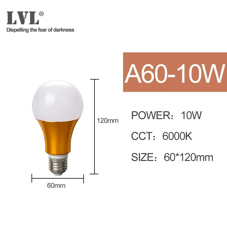A60-10W-6000K Светодиодные лампы E27 10 W 13 W 15 W 18 W 30 W 40 W A60 лампы 220 V 230 V 240 V - Испускаемый цвет: A60-10W-6000K